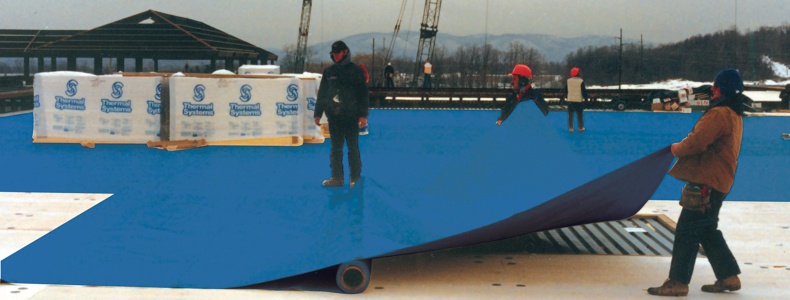 Custom Roll Install - Blue Roof Custom Roll Install - Blue Roof