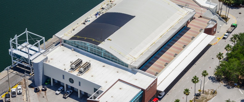 Aerial - Cruise Terminal 3 Roof mid-installation