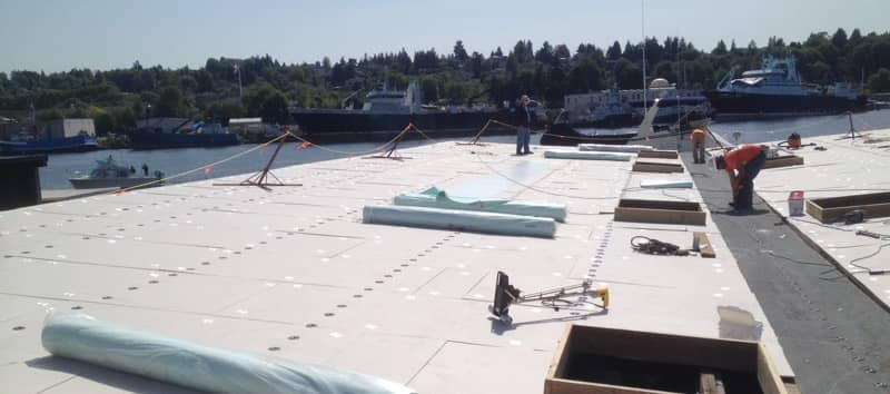 FiberTite Induction Welded Roofing System Installation at Stimson Marina