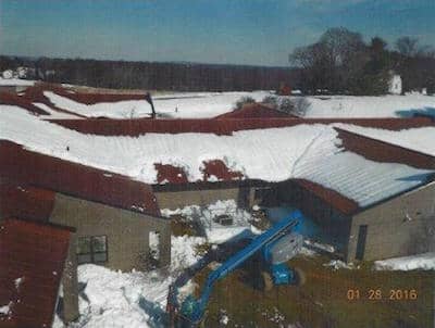 North Bend Elementary School Media Center with Snowload