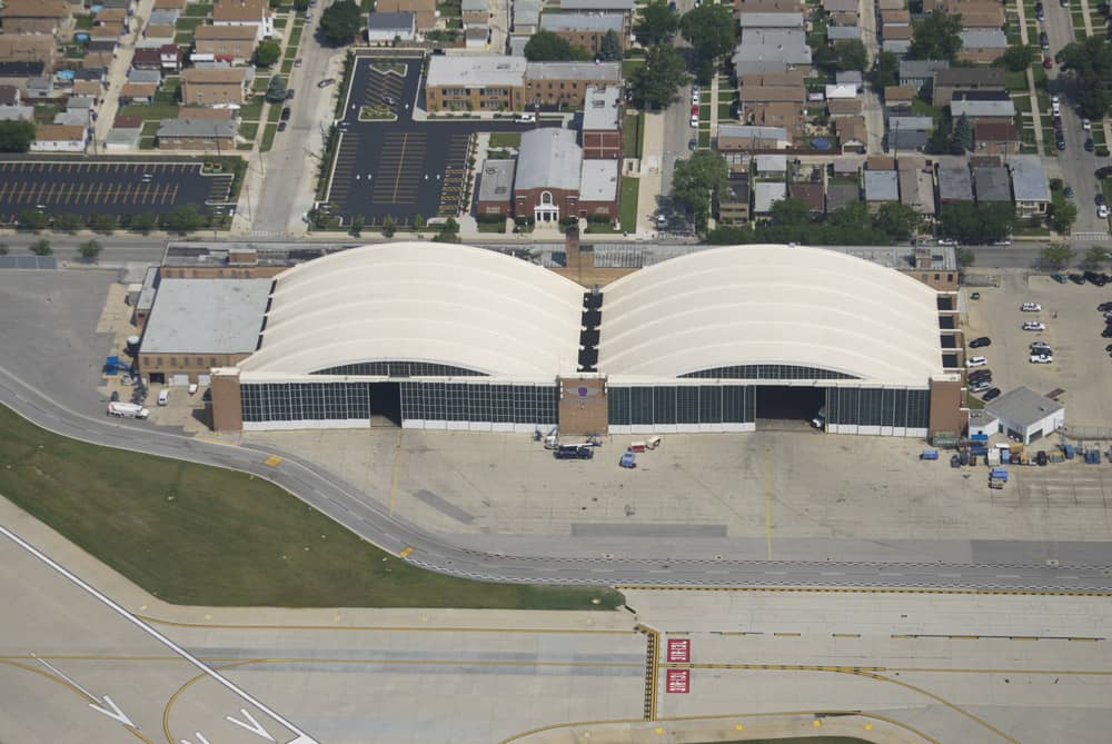 Mechanically Attached Roofing System, Southwest Airlines Hanger, Chicago Midway Airport