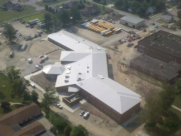 Ribbed Metal Roofing System at Green Springs Elementary School in Green Springs, Ohio